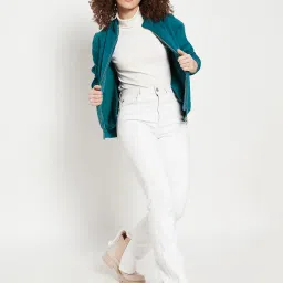 MADAME Turquoise Regular Fit Sweatshirt image 4