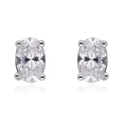 crash.club By CKC Oval Shaped Cubic Zircon Ear Studs image 1