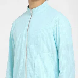 Jack & Jones Light Blue Cotton Regular Fit Checks Jacket image 4