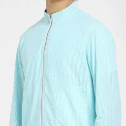 Jack & Jones Light Blue Cotton Regular Fit Checks Jacket image 4