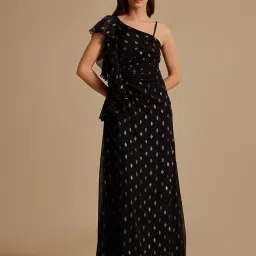 Kazo Black Self Design Maxi Dress image 1