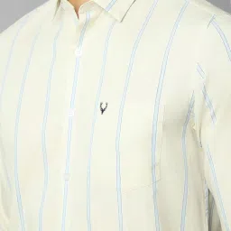 Allen Solly Beige Cotton Slim Fit Striped Shirt image 4