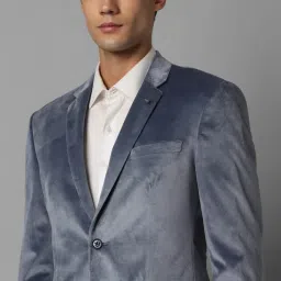 Louis Philippe Shine Blue Slim Fit Blazer image 4