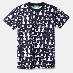 United Colors of Benetton Boys White Printed T-shirt image 1