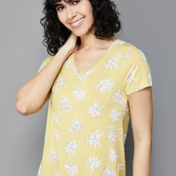 Colour Me by Melange Yellow Printed T-Shirt image 4