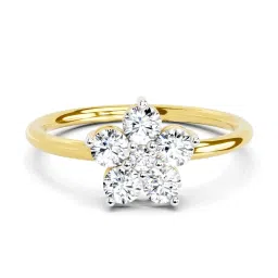 Sparkles 14k (585) Yellow Gold Lab Grown Diamond 0.57 CT Luminous Lily Promise Ring image 1