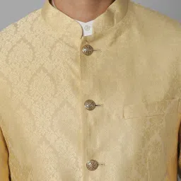 Louis Philippe Gods & Kings Yellow Regular Fit Printed Two Piece Suit image 4