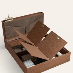 Godrej Interio Upmods Glory Engineered Wood King Box Bed - Brown, Delivery Condition - Knock Down image 4