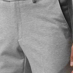 Van Heusen Light Grey Slim Fit Texture Trousers image 4