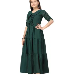 Aarika Kids Green Regular Fit Gown image 3