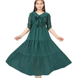 Aarika Kids Green Regular Fit Gown image 1