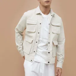 Forca By Lifestyle Beige Cotton Regular Fit Shirt image 1