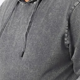 Bewakoof Grey Regular Fit Plus Size Hooded Sweatshirt image 4