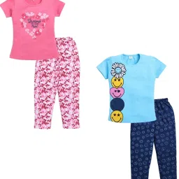 Todd N Teen Kids Multi Cotton Printed T-Shirts & Pajamas Set image 1