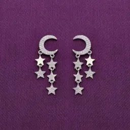 Kai Jewel Sterling Silver Luna Stars Drop Earrings for Women image 1