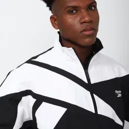 Reebok Black Slim Fit Self Pattern Sports Jacket image 4