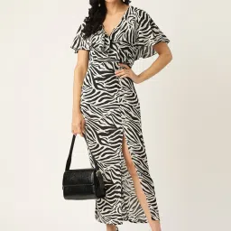 DODO & MOA White Printed Maxi Dress image 4