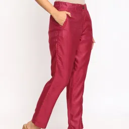 Fabindia Wine Mid Rise Pants image 4