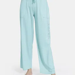 Zivame Light Blue Graphic Print Pajamas image 1