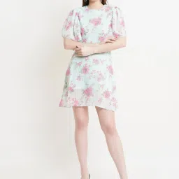 DODO & MOA Green Printed A-Line Dress image 4