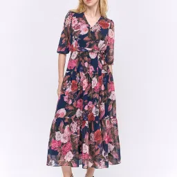 Cover Story Navy Floral Print Maxi Dress image 1