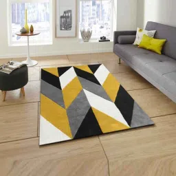 Presto Yellow & Grey Wool Hand Tufted Carpet image 1