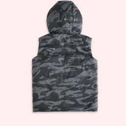 Pantaloons Junior Navy & Grey Camouflage Jacket image 4