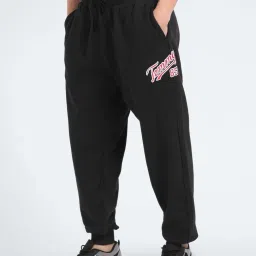 Tommy Hilfiger Black Regular Fit Logo Printed Joggers image 4