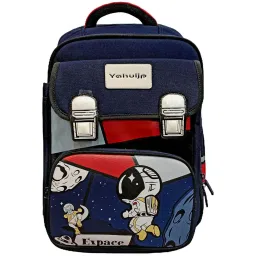 Little Surprise Box Navy & Red Printed Backpack image 1