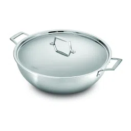 Tramontina Aeion Stainless Steel Non toxic, Induction Friendly Deep Kadai with Lid (40cm, 14.3 L) image 1