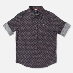 Allen Solly Kids Black Cotton Floral Print Shirt image 1