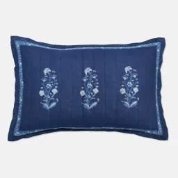 Fabindia Home Sameera Printed Blue 20 TC Cotton Pillow Covers - Set of 2 image 1