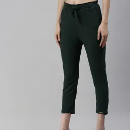 showoffff SHOWOFF Olive High Rise Regular fit Trousers image 3