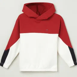 Tommy Hilfiger Boys White Cotton Colorblock Sweatshirt image 1