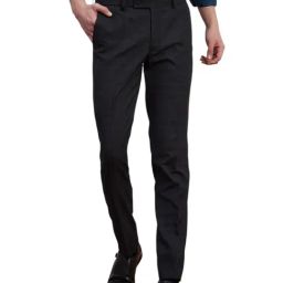 Turtle Charcoal Rayon Ultra Slim Fit Dobby Trousers-picture-30