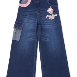 Cutecumber Girls Blue Embellished Jeans image 1