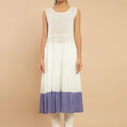 Soch White Cotton Printed Straight Kurta image 5