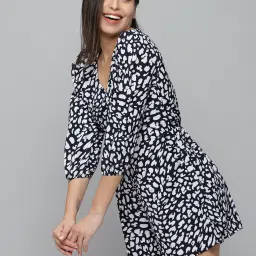 showoffff SHOWOFF Navy Printed Playsuit image 3