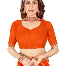 TINA FASHION Leheriya Sequinned Poly Georgette Leheriya Saree image 2