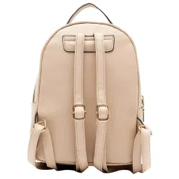 Giordano Beige Solid Medium Backpack image 3