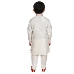 SG Yuvraj Kids White Striped Kurta with Pyjama image 2