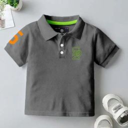 Codez Boys Grey Solid Polo T-shirt-picture-0