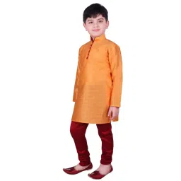 SG Yuvraj Kids Yellow & Red Printed Kurta with Pyjama image 4