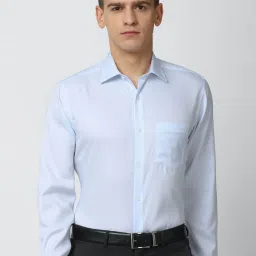 Van Heusen Blue Cotton Regular Fit Shirts image 1