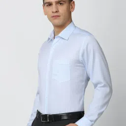Van Heusen Blue Cotton Regular Fit Shirts image 3