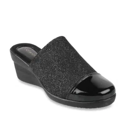 Catwalk Women's Wall St Black Mule Wedges image 5