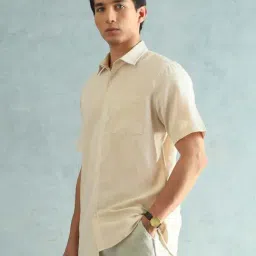 Arrow Beige Cotton Regular Fit Shirt image 3