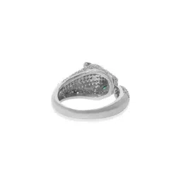 Rubans Rhodium Plated Green Ring for Women image 5