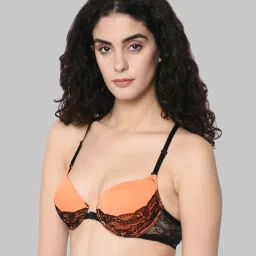 Da Intimo Orange Under Wired Padded Front Open Bra image 3