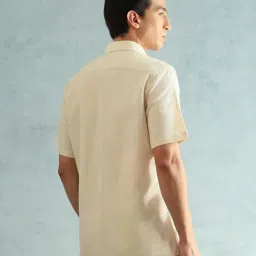 Arrow Beige Cotton Regular Fit Shirt image 2